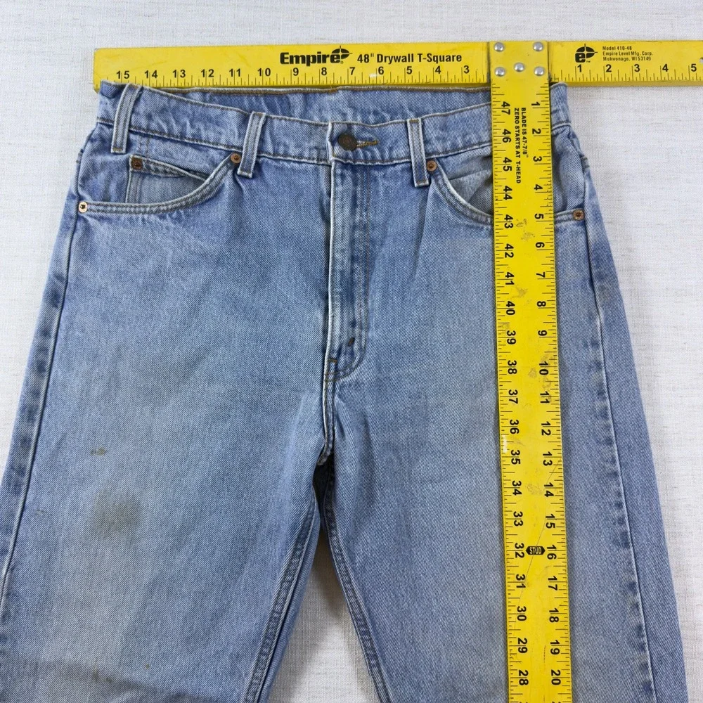 Vintage Levis 505 Orange Tab Regular Fit Straight Leg Jeans Light Wash 34x32